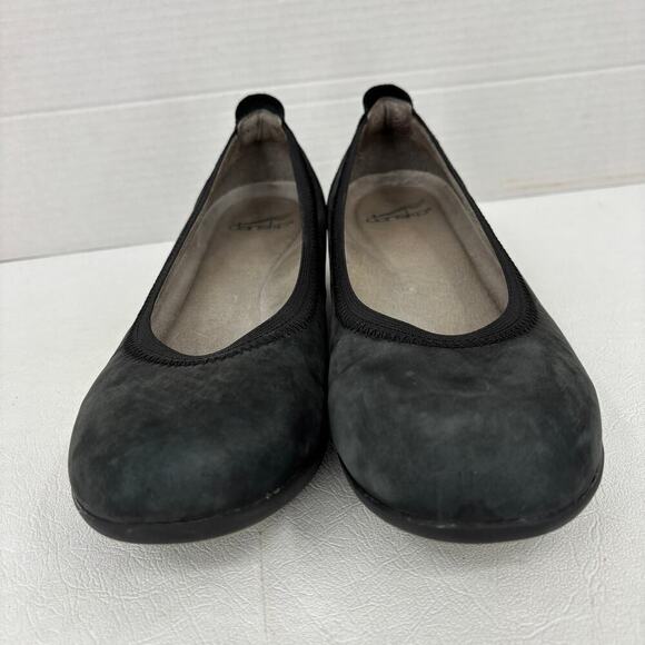 Dansko Women's Kristen Loafer Size EU 38 Black Suede Low Wedge Heel Slip On - Picture 4 of 10